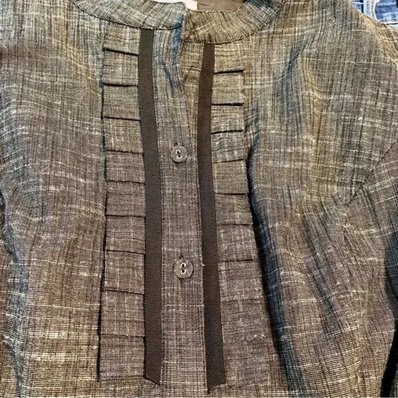 Merona Collection Gray Chambray Ruffle Front Dress Size 16 - Picture 5 of 11